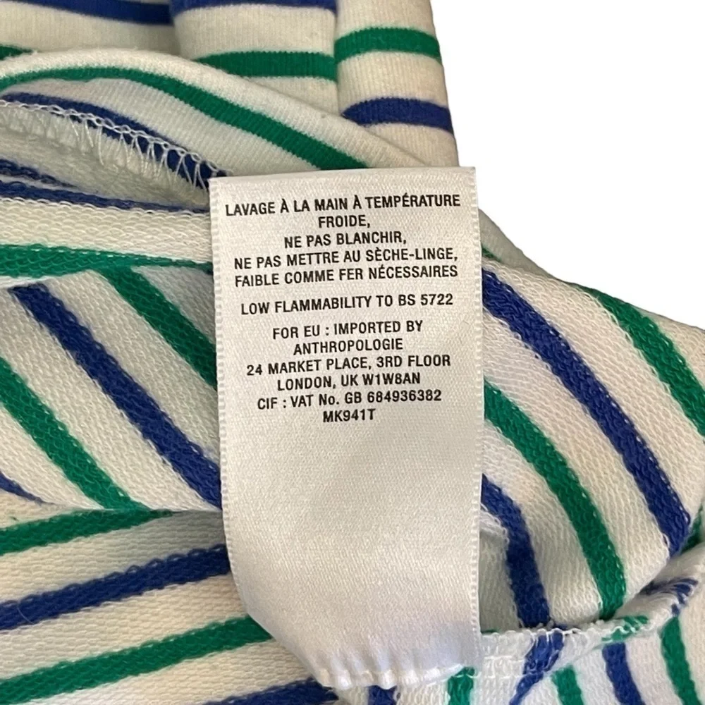 Euc Anthropologie women’s top, striped, blue/green/white, size medium. - Picture 5 of 8